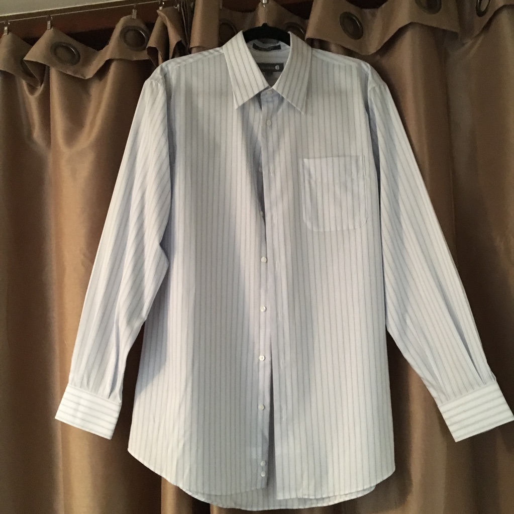Nordstrom Iceblue Pinstripe Tailored Shirt 16